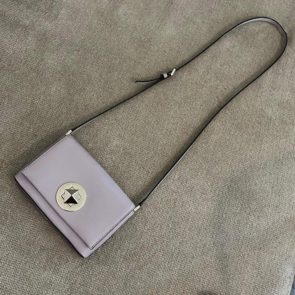 kate spade lavender crossbody bag with gold-tone hardware